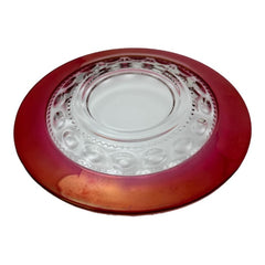 Vintage Tiffin Franciscan Kings Crown Ruby Thumbprint Dessert Bowl and Plate Set of 2