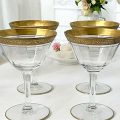 Vintage Tiffin Franciscan Minton Optic Coupes/Sherbet Glasses Set of 4
