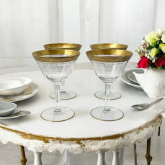Vintage Tiffin Franciscan Minton Optic Coupes/Sherbet Glasses Set of 4