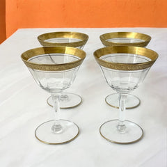 Vintage Tiffin Franciscan Minton Optic Coupes/Sherbet Glasses Set of 4
