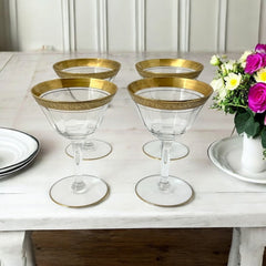 Vintage Tiffin Franciscan Minton Optic Coupes/Sherbet Glasses Set of 4