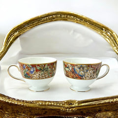 Vintage Wedgwood Augustus Leigh Shape Bone China Footed Cup Set of 2