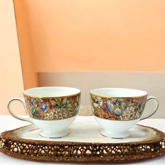 Vintage Wedgwood Augustus Leigh Shape Bone China Footed Cup Set of 2