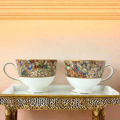 Vintage Wedgwood Augustus Leigh Shape Bone China Footed Cup Set of 2