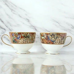 Vintage Wedgwood Augustus Leigh Shape Bone China Footed Cup Set of 2
