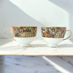 Vintage Wedgwood Augustus Leigh Shape Bone China Footed Cup Set of 2
