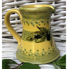 Provence Ceramic Creamer - Olives Light Yellow & Green
This hand made and hand painted ceramic creamer with an olives design will add a dash of Provence to your breakfast table. 
Height: 4"    
Product of France