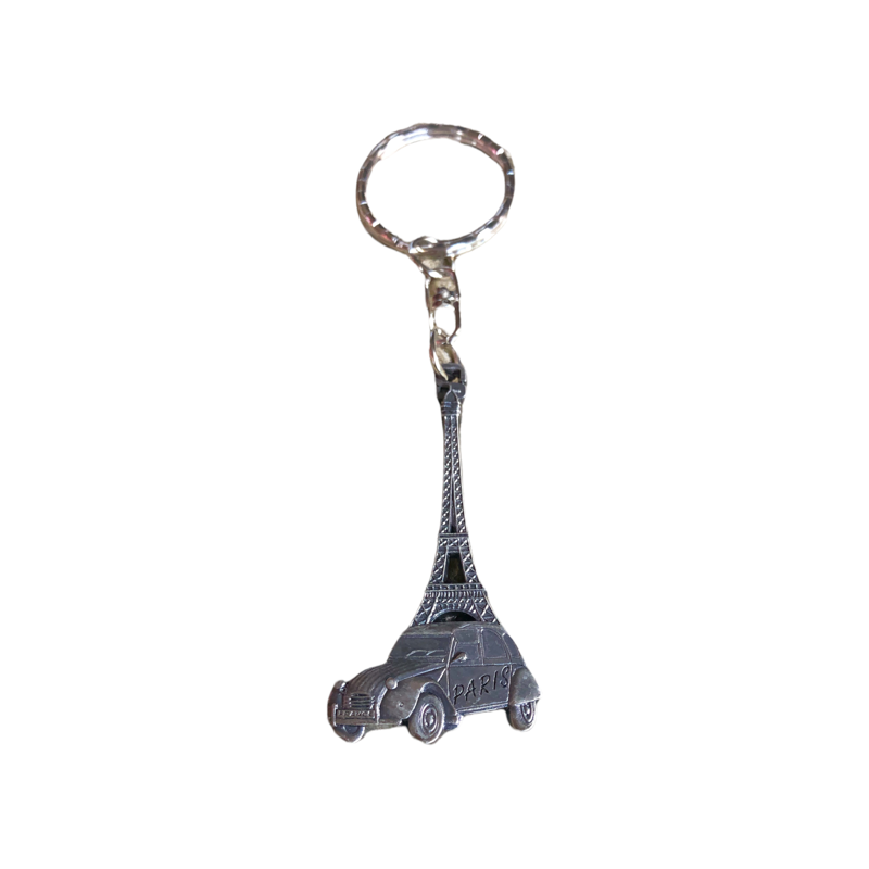 Eiffel Tower Keychain - Vintage 2CV Citroen