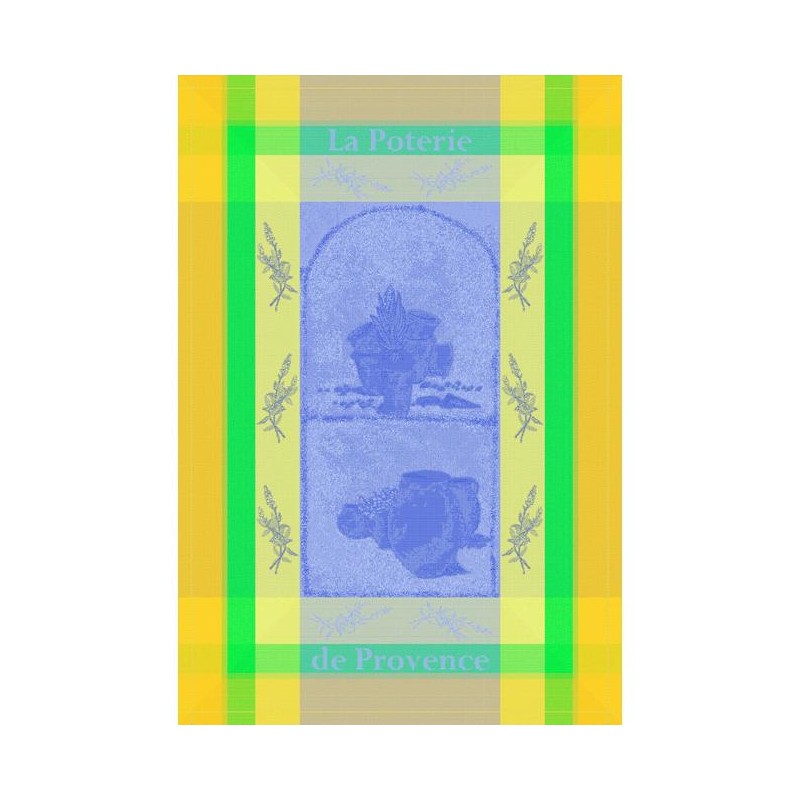 French Jacquard Tea Towel - Poterie - Blue