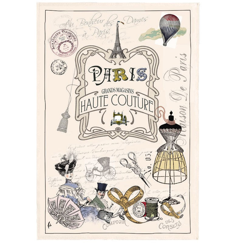 French Image Tea Towel - Paris Haute Couture - Torchons & Bouchons
