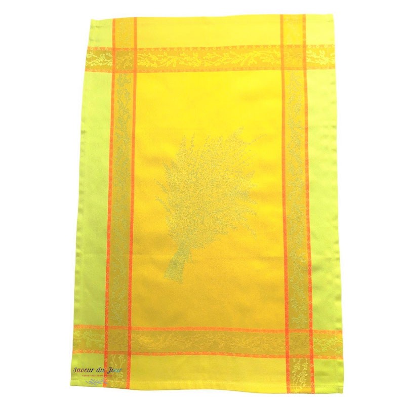 French Jacquard Tea Towel - Cannes Mimosa