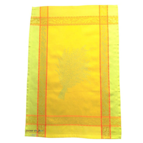 French Jacquard Tea Towel - Cannes Mimosa