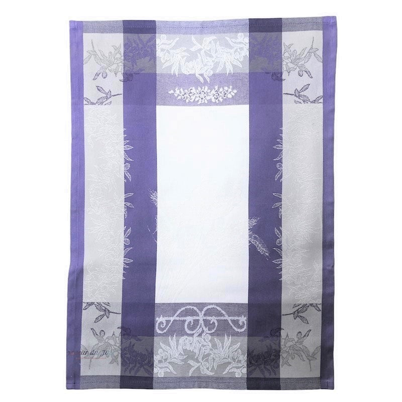 French Jacquard Tea Towel - Poppy - Lavender