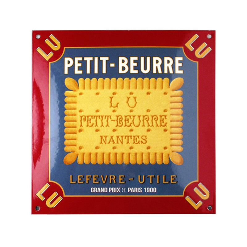 Decorative Enamel Square Sign - Petit-Beurre Lu