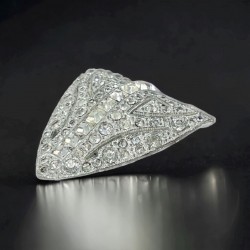 Late Art Deco Diamond Scroll Dress Clips/Earrings