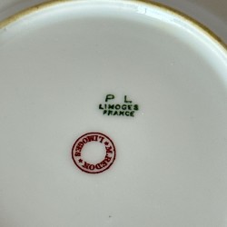 Vintage M. Redon PL Limoges Gold & Flowers Dessert Plates Set of 7