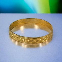 Vintage Coro Pegasus Basket Weave Gold Tone Bangle Bracelet