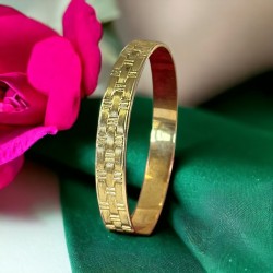 Vintage Coro Pegasus Basket Weave Gold Tone Bangle Bracelet