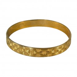 Vintage Coro Pegasus Basket Weave Gold Tone Bangle Bracelet