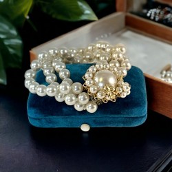 Vintage Faux Pearls 3-Strand Haskell Style Bracelet