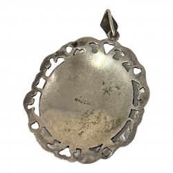 Vintage Coro Clear Rhinestones & Oxidized Silver Tone Ornate Heart Pendant Necklace