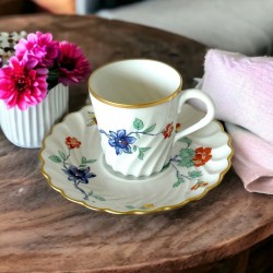 Porcelain Demitasse Coffee Cups & Saucers