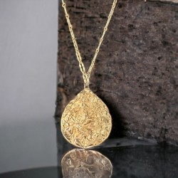 Vintage Napier Molten Gold Collection Large Pendant Necklace