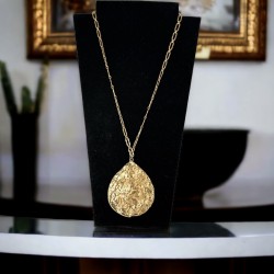 Vintage Napier Molten Gold Collection Large Pendant Necklace