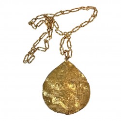 Vintage Napier Molten Gold Collection Large Pendant Necklace