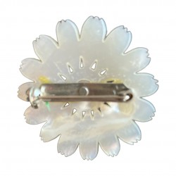 Vintage Mother of Pearl & Pearl Center Flower Brooch