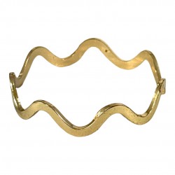 Vintage Minimalist Wavy Gold Tone Bangle Bracelet