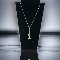 Vintage Avon Minimalist Bell Flowers Silver Tone Long Chain Necklace