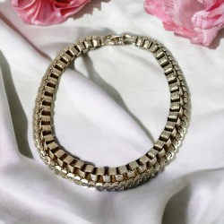 Vintage Unique Double Book Chain Serpentine Choker Necklace