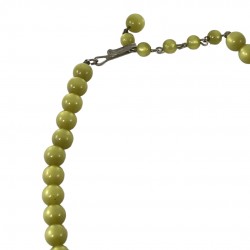 Vintage Olive Green Moonglow Lucite Graduated Necklace