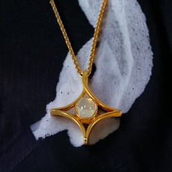 Vintage Sarah Coventry Moon Beam Opalescent Pendant Necklace, 1970s