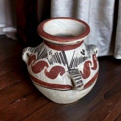 Vintage Mexican Clay Pottery Tribal Decor Small Vase