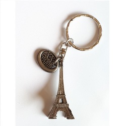 Eiffel Tower Key Chain with Charm<br>