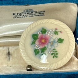 Vintage Avon Spring Bouquet Porcelain Brooch - 1980s Floral Delight - Book Piece