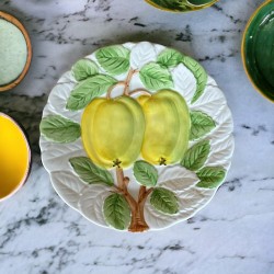 Vintage Shafford Fruit du Jour 1987 Salad Plates Set of 6 | Hand-Painted embossed Majolica China Plates