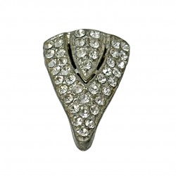 Vintage Art Deco Pave Rhinestones Triangle Small Dress Clip