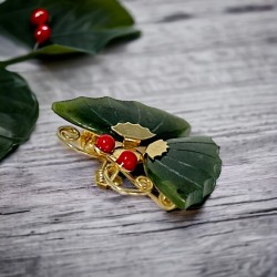 Vintage Jade Dynasty Butterfly Brooch Pendant