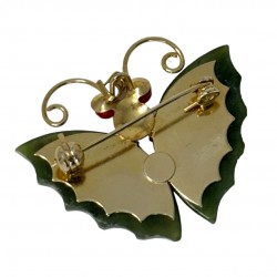 Vintage Jade Dynasty Butterfly Brooch Pendant