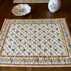 Provence Quilted Placemat - Moustiers Red - Tissus Toselli