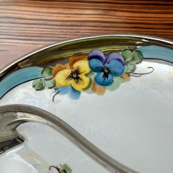 Vintage Altrohlau Czechoslovakia Pansies Porcelain Candy Dish