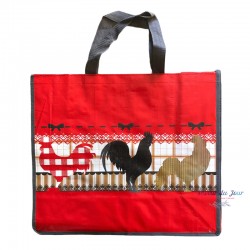 French Tote Bag - Rooster Red