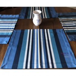 Basque Placemat Set of 4 - Atlantique Blue - Jean Vier