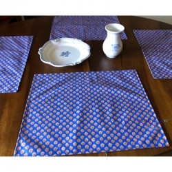 Provence Coated Placemat - Olive Mimosa Blue - Le Cluny