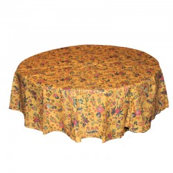 French Coated Tablecloth - Versailles Round Yellow