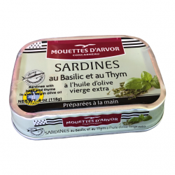 Sardines with Basil, Thyme & Extra Virgin Olive Oil - Les Mouettes d'Arvor
