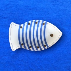 French Fish & Blue Stripes Soap Dish